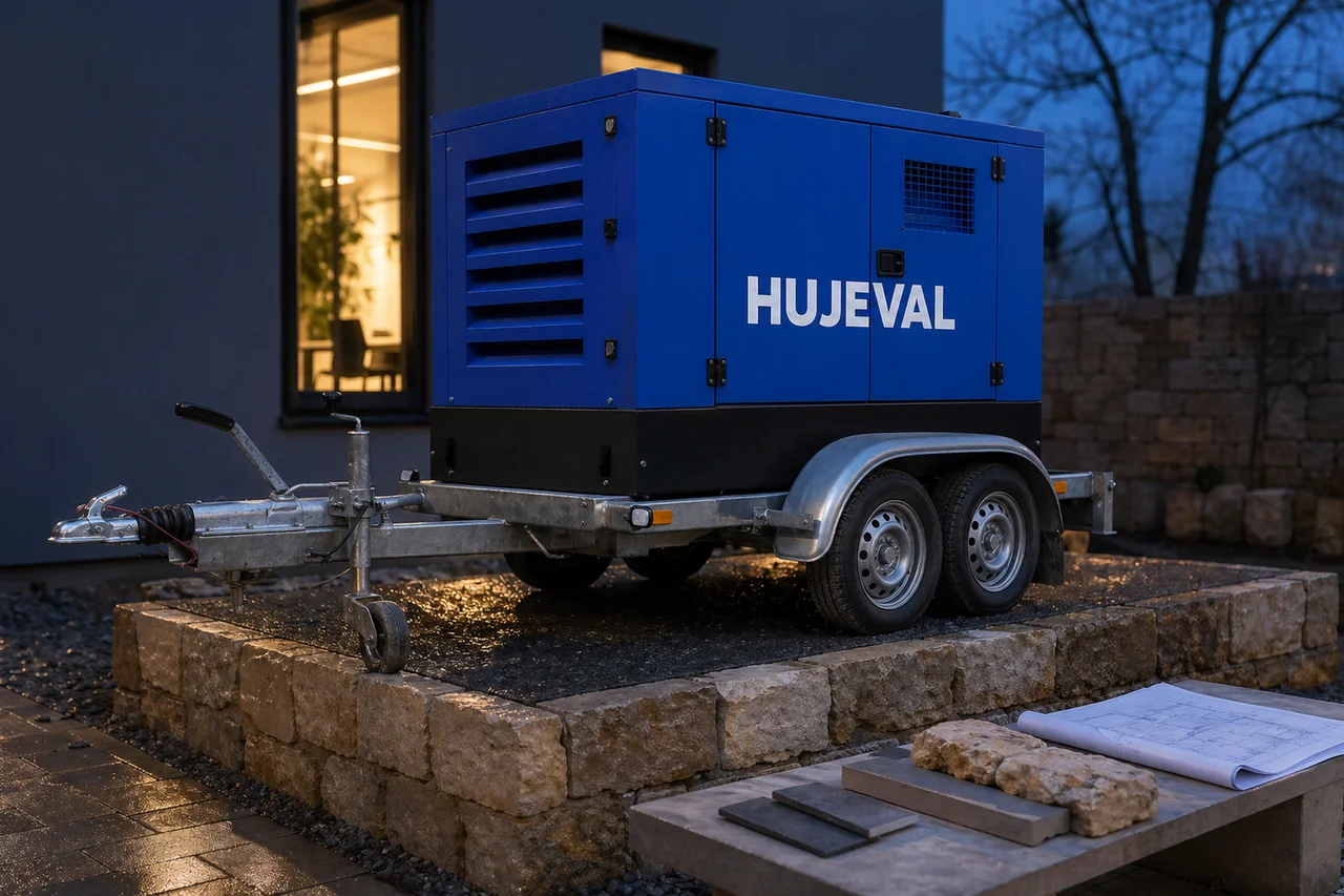 Mobilní elektrocentrála Hujeval v praxi — detail