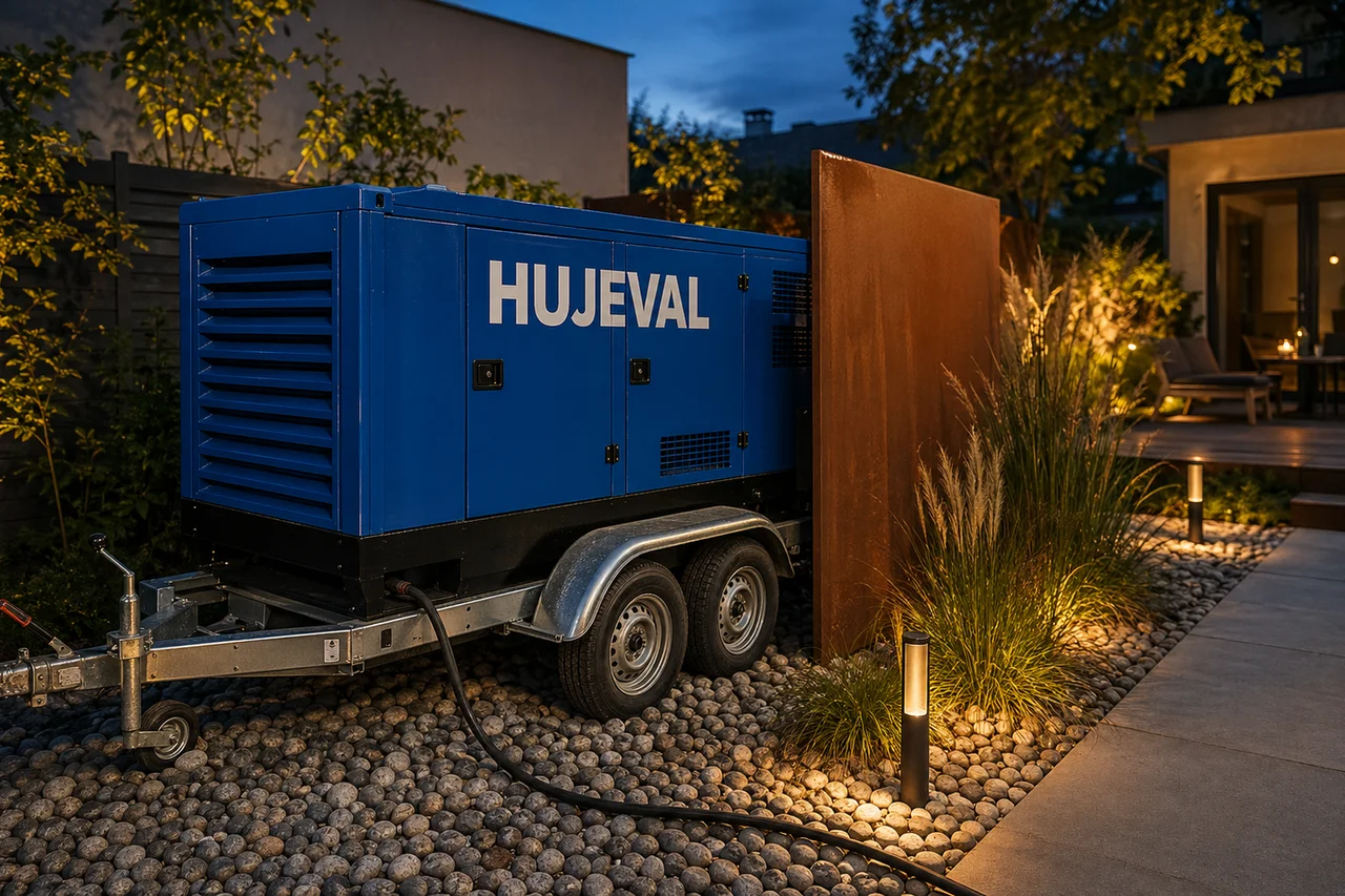Mobilní elektrocentrála Hujeval v praxi — detail