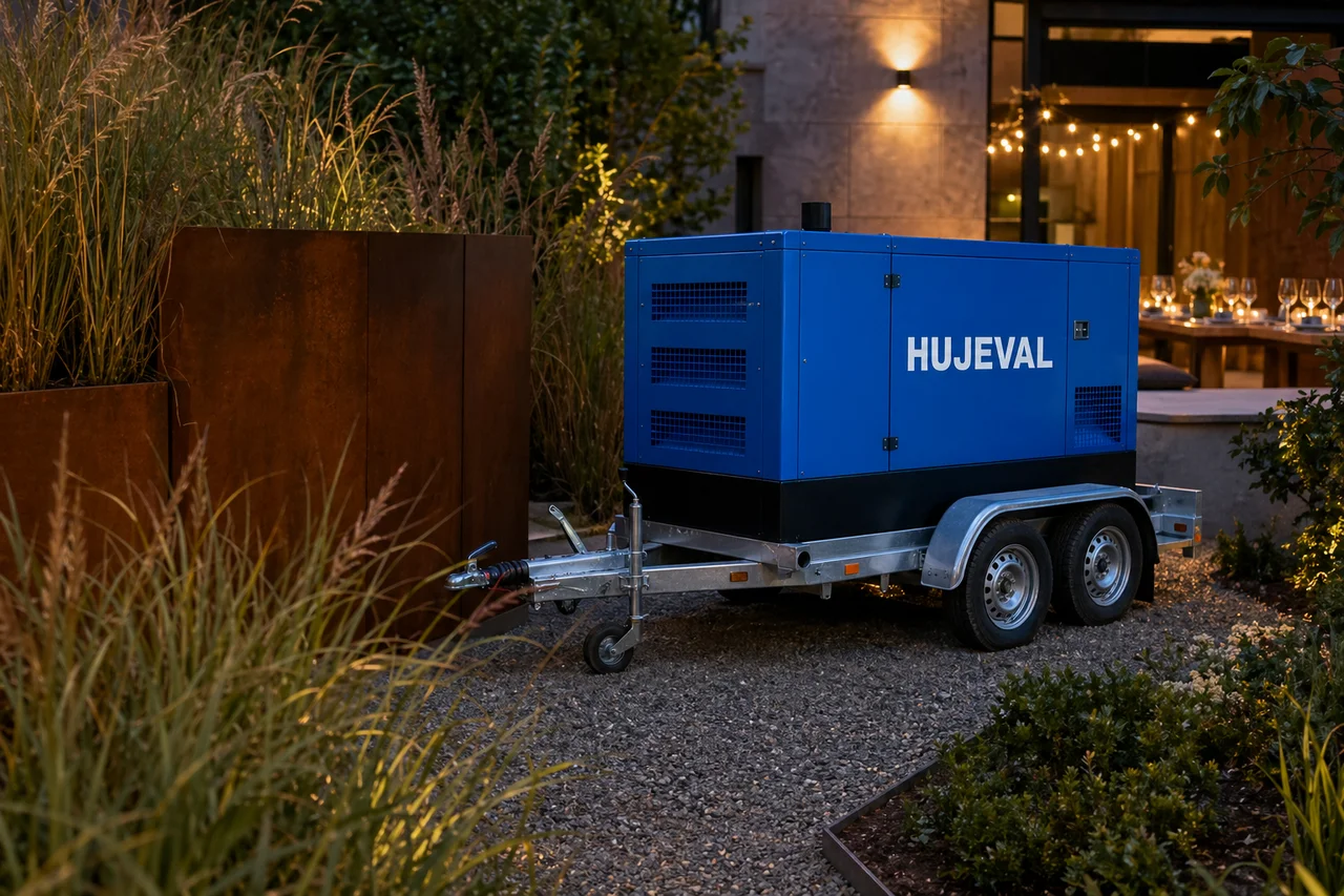 Mobilní elektrocentrála Hujeval v praxi — detail